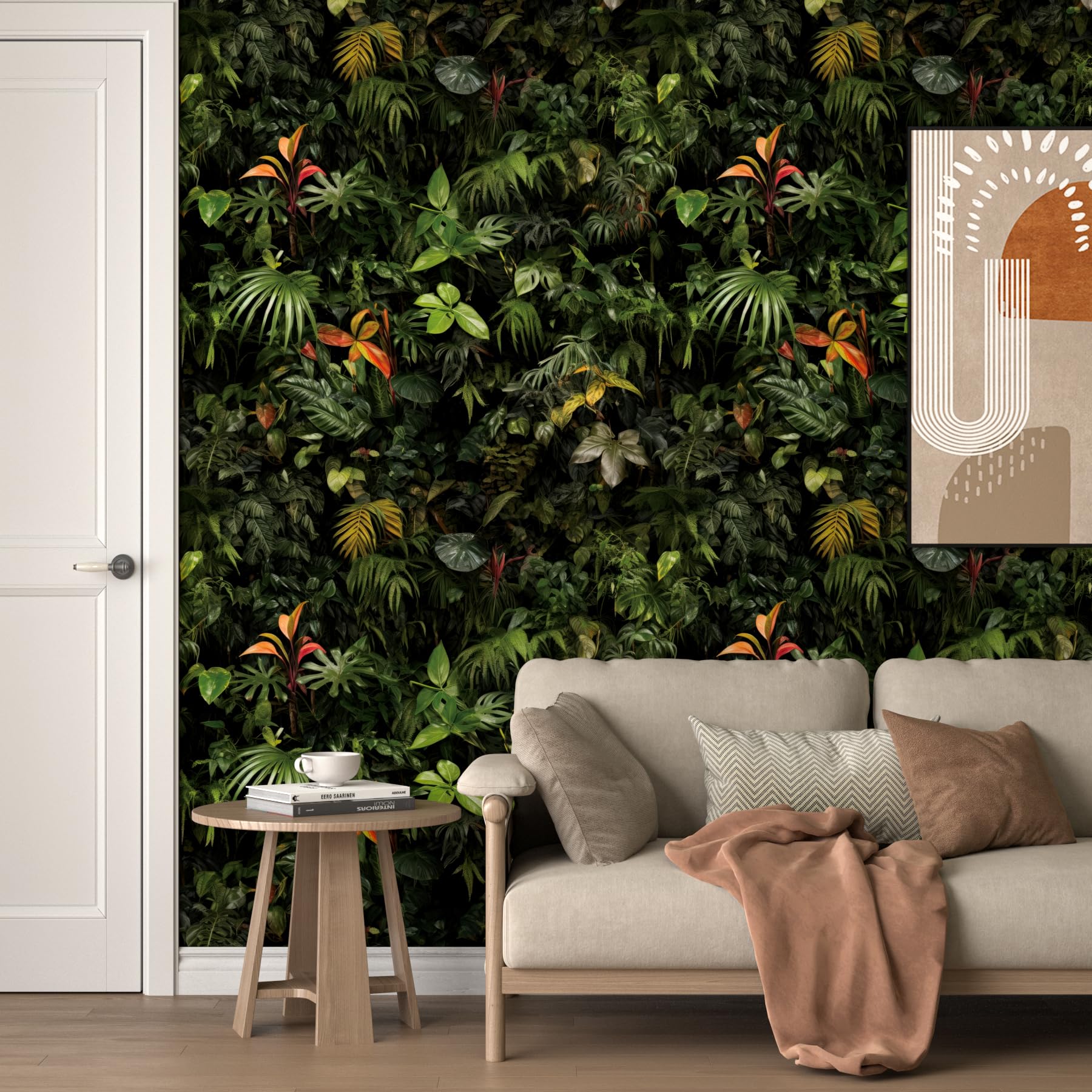 ReWallpaper 44.5CMx7M Papier Peint Feuilles Tropicales Bleu