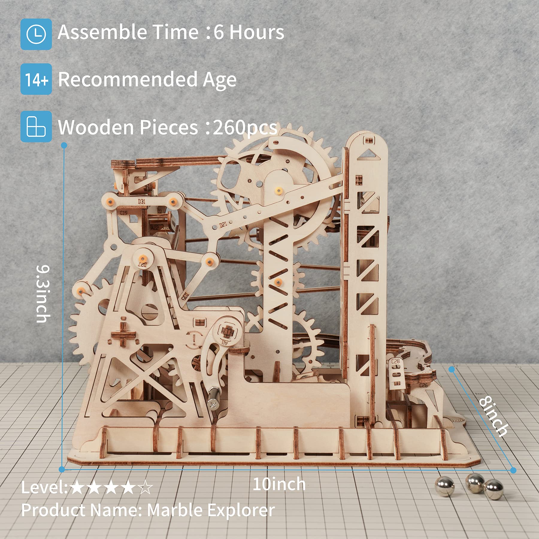 ROBOTIME CGM01 3D-puzzel voor volwassenen, doe-het-zelf, mechanische