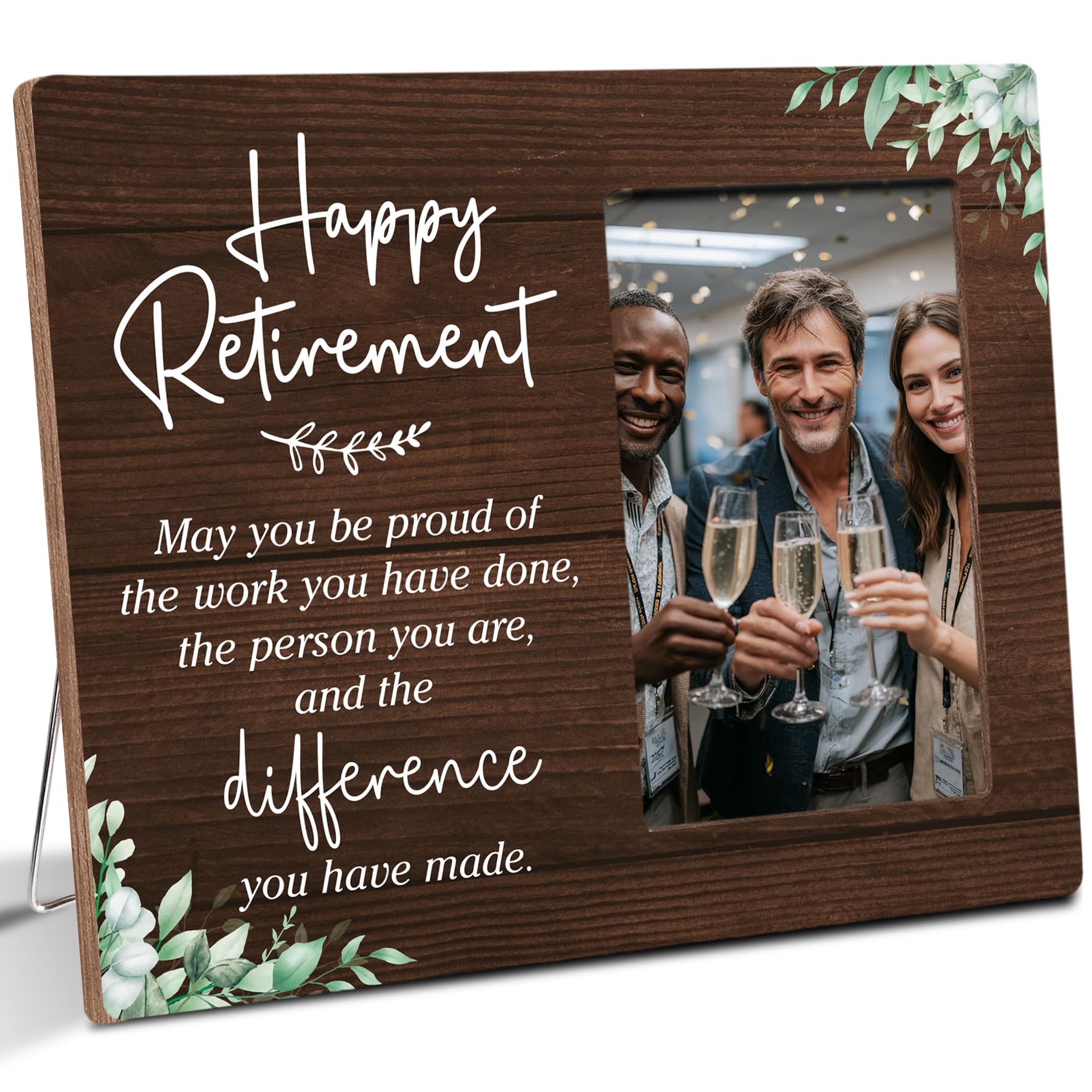 Photo 1 of Luodnnla Coworkers RetirementWooden Picture Frame Gifts forRetired Colleague, Happy Retirement Coworker TeamGifts, Office Decor, Fits 4x6 Photo Frame