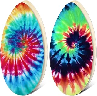 2 Pcs 41 Inch Skim Boards for Beach Adult, Wooden Performance Skimboard Lightweight Body Board with Colorful Drop Shape for Beach Skimming and Water Sports