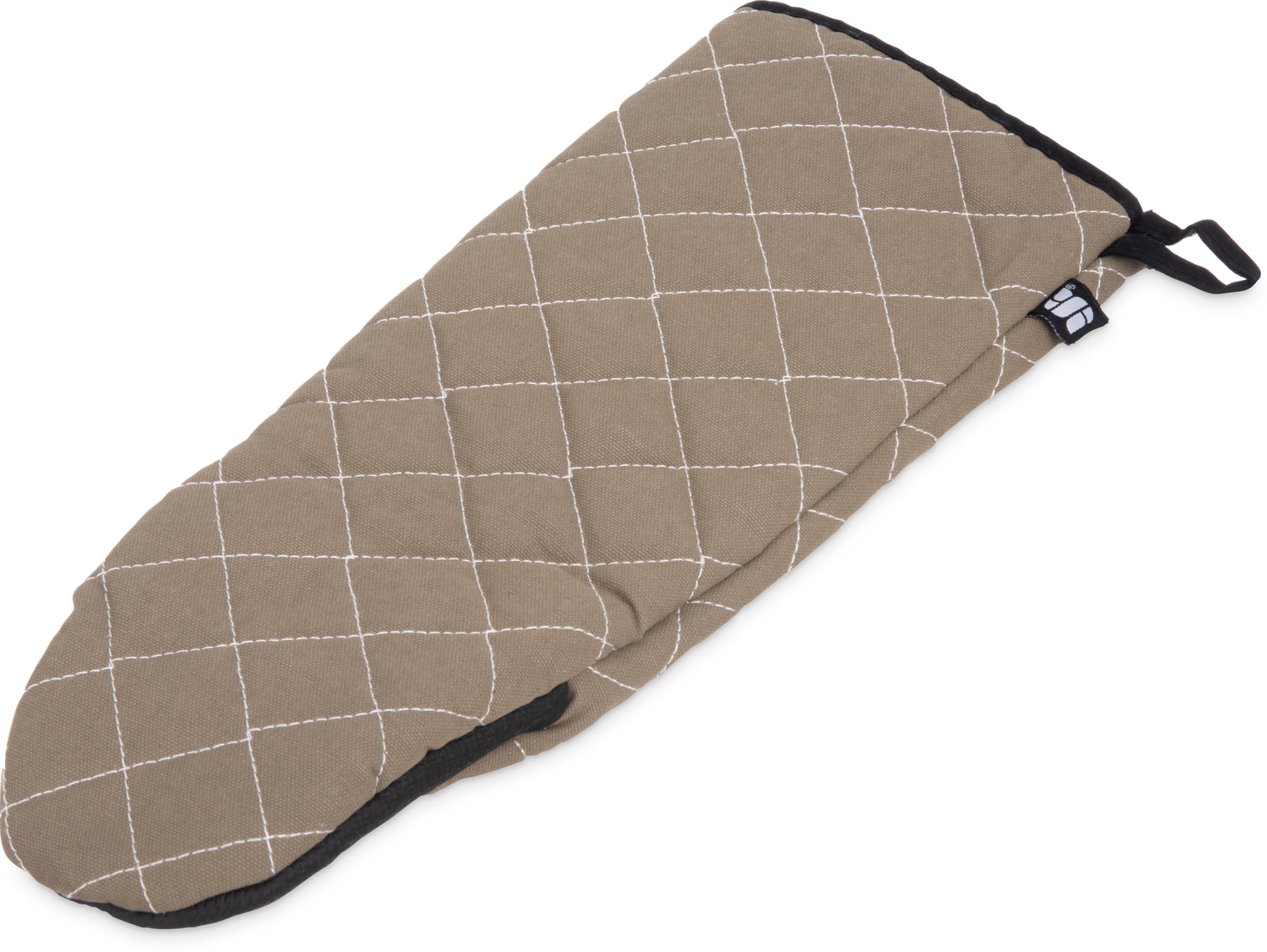 San Jamar Puppet Style / 17" Length / Tan Oven Mitts