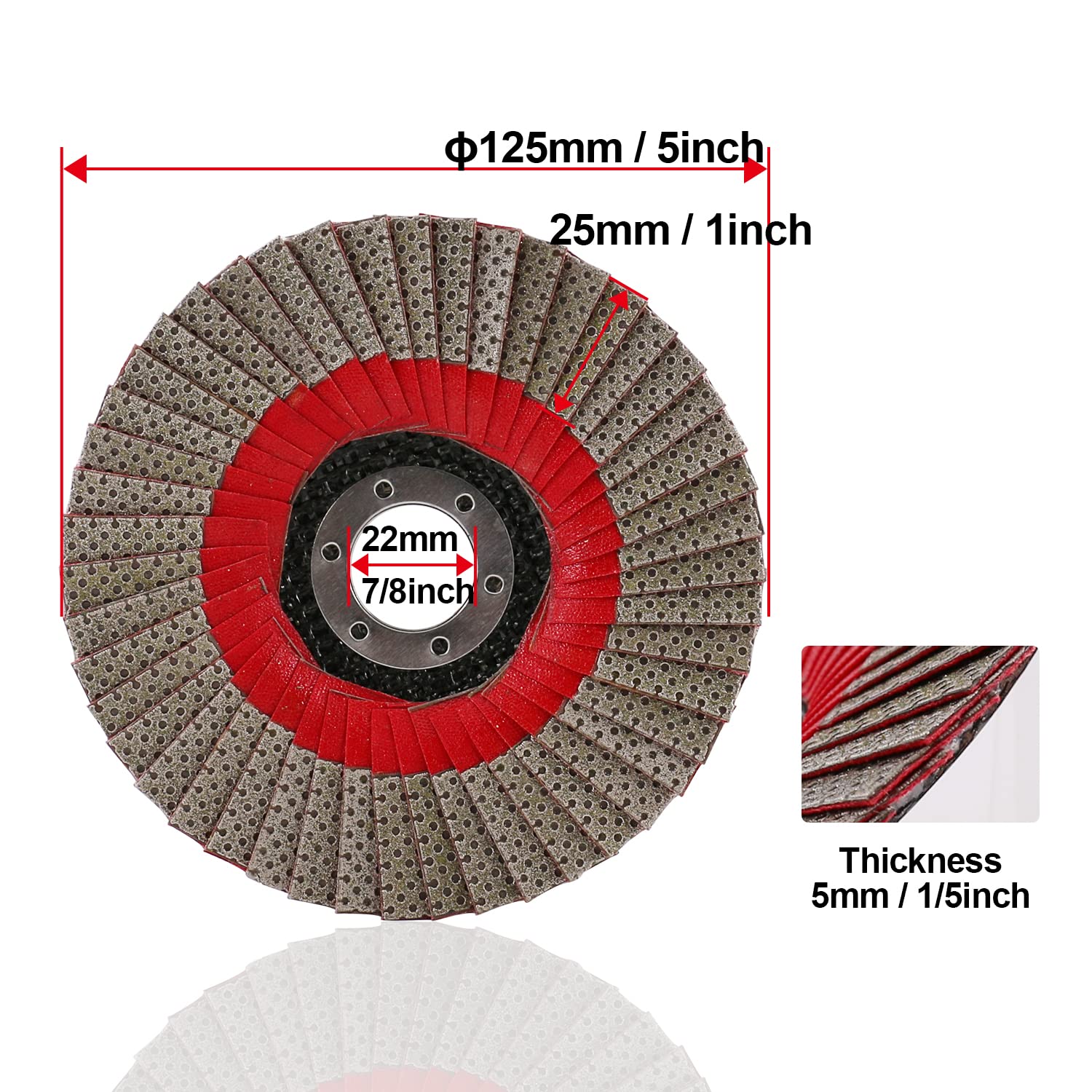 5 Pollice 1pc 120 Grinding Wheels Flap Levigatura Disco Abrasivo per Smerigliatrice Angolare Diamante Levigatura Pad