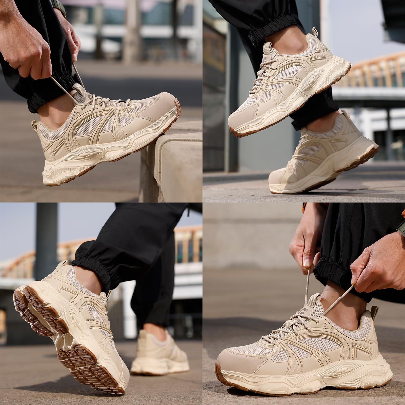 Zapatillas de Seguridad Hombre Mujer Zapatos de Seguridad con Puntera de Acero Ligero Antideslizante Zapatillas Trabajo Transpirable Comodo