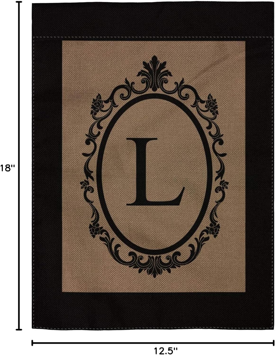 pingpi Monogram L Burlap Double Sided Garden Flag - 18" H x 12.5" W - Image 3