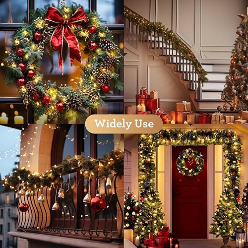 Miniatura 8 de Soiarllt Tira de luces LED de 206 pies, 600 luces LED para exteriores, luces de hadas enchufables, luces de Navidad impermeables, 8 modos de luces