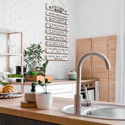 Miniatura 5 de Decoración de pared de cocina, letreros divertidos de cocina, reglas de cocina, decoración de pared, rústico, granja, decoración de cocina