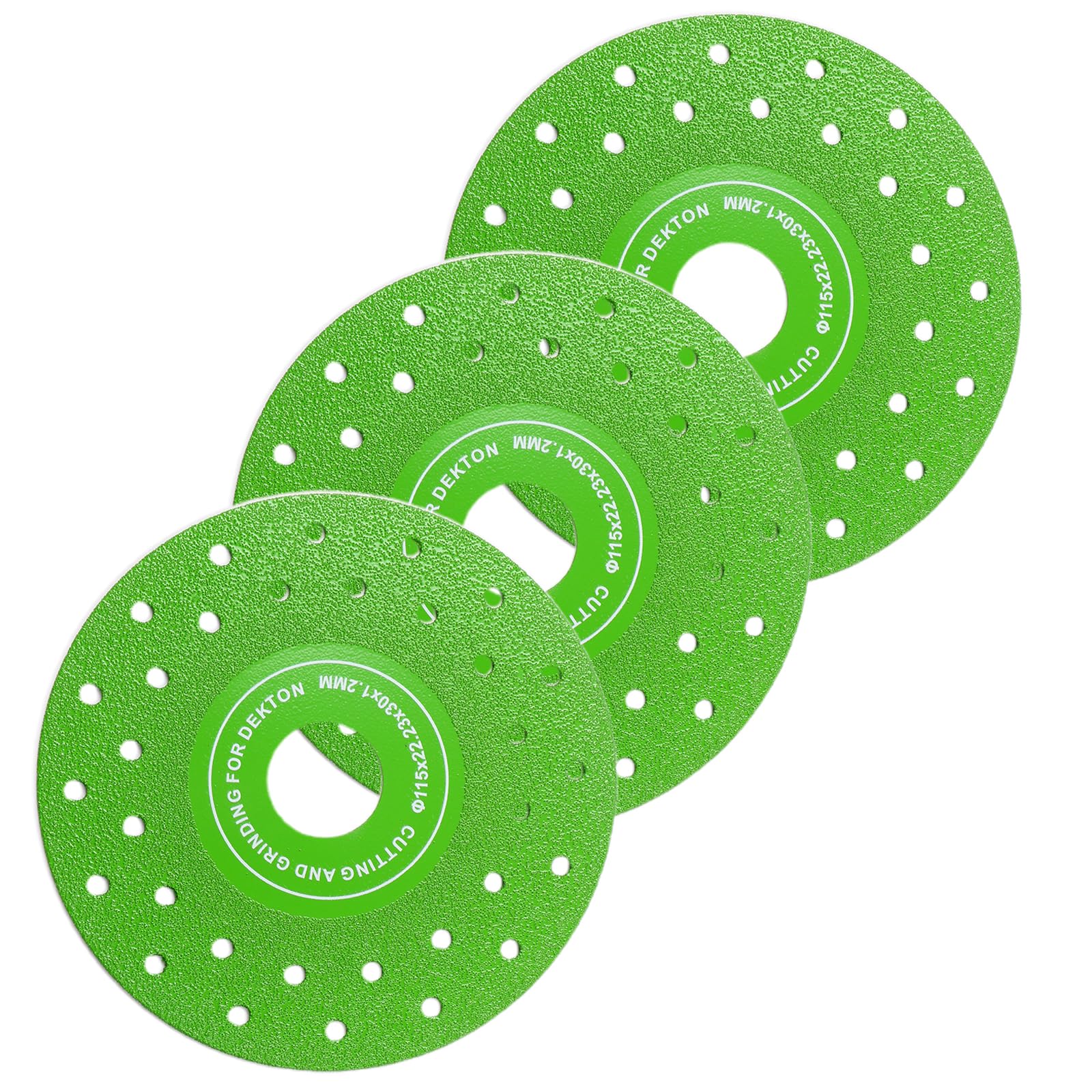 3PCS 4.5" Ultra Thin Diamond Grinding Discs Air Brazed Cutting Blades for Ceramic/Glass/Marble/Granite Angle Grinder Saw Blade Set (3)