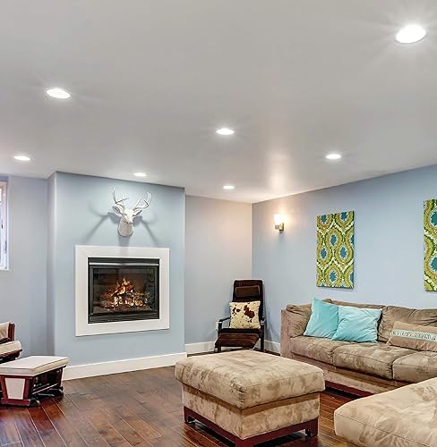 Miniatura 14 de Topaz Foco empotrable LED redondo de 4 pulgadas, 7 W, borde deflector, 5CCT seleccionable 2700K, 3000K, 3500K, 4000K, 5000K, blanco