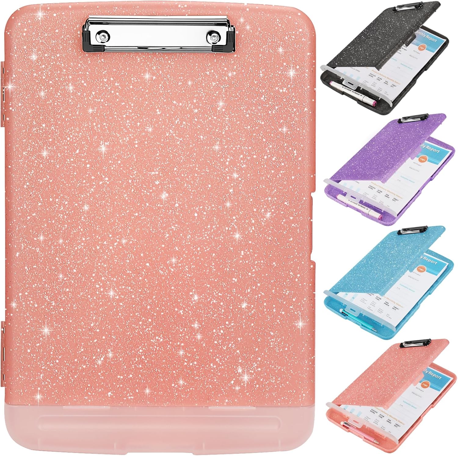 Glitter Clipboard with Storage,Storage Clipboard with Pen