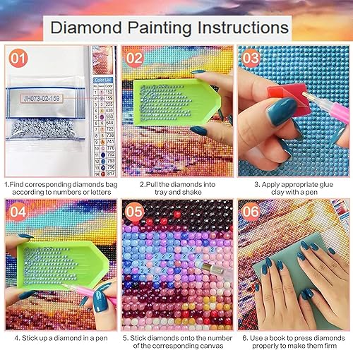 Miniatura 3 de AZ3012 - Kit de pintura de diamantes 5D para manualidades, arte de diamantes de hada, diamantes para adultos, pintura por diamantes para