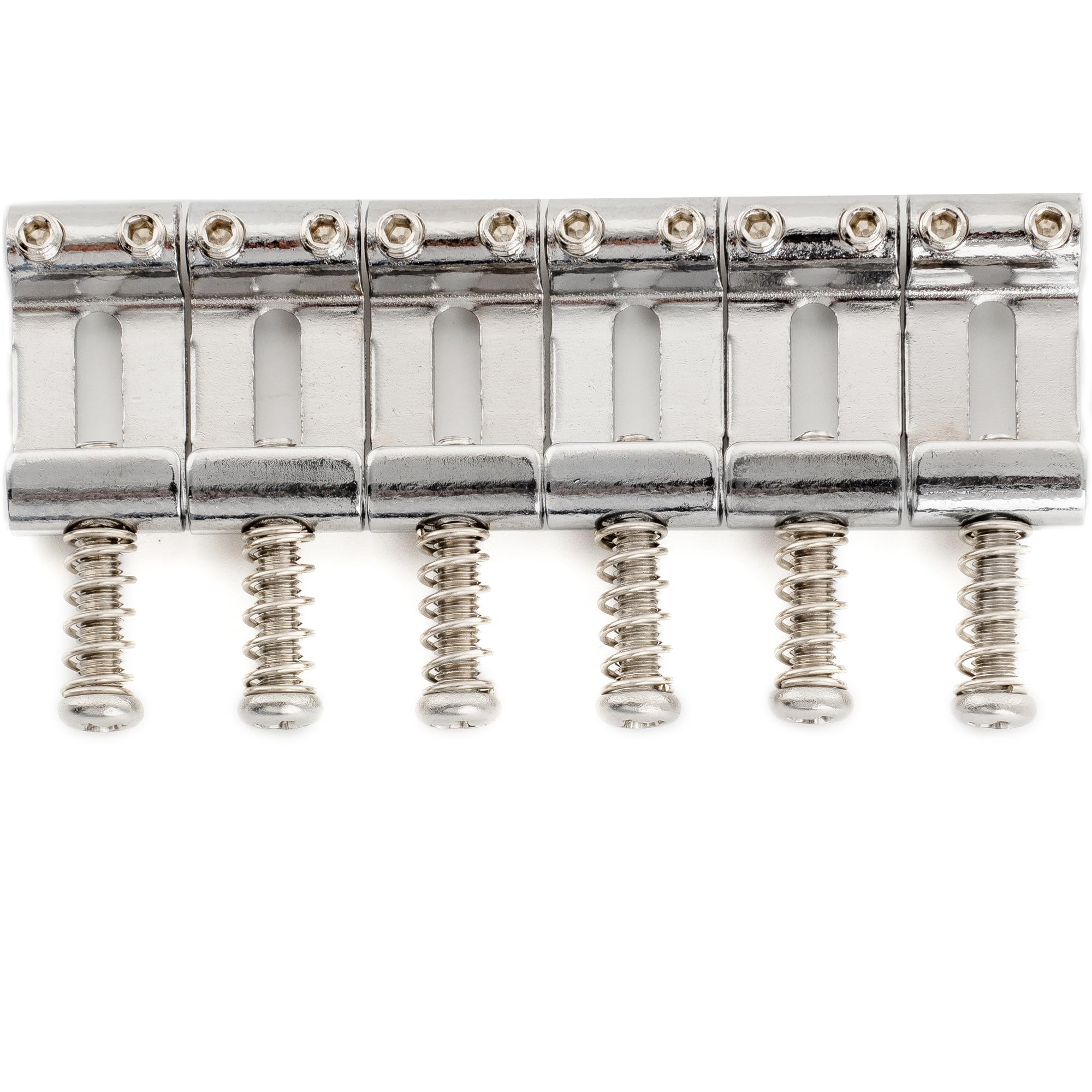 Musiclily Ultra 10.8mm Hardened Steel Vintage Style Saddles for Strat Style Electric Guitar Bridge Chrome (Set of 6)