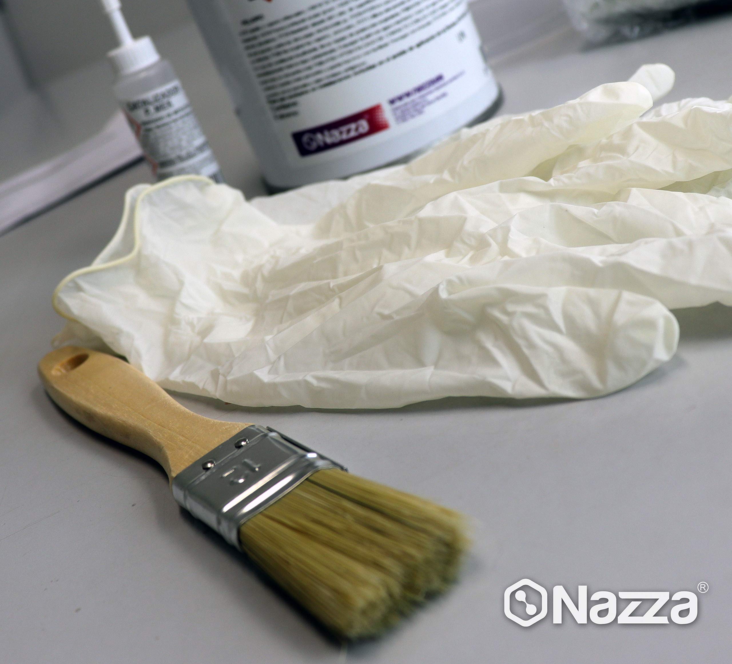 Kit de Resina de Poliéster 1 kg + Fibra de Vidrio Nazza Incluye Resina Peróxido de MEK Guantes Paletina Instrucciones Vaso