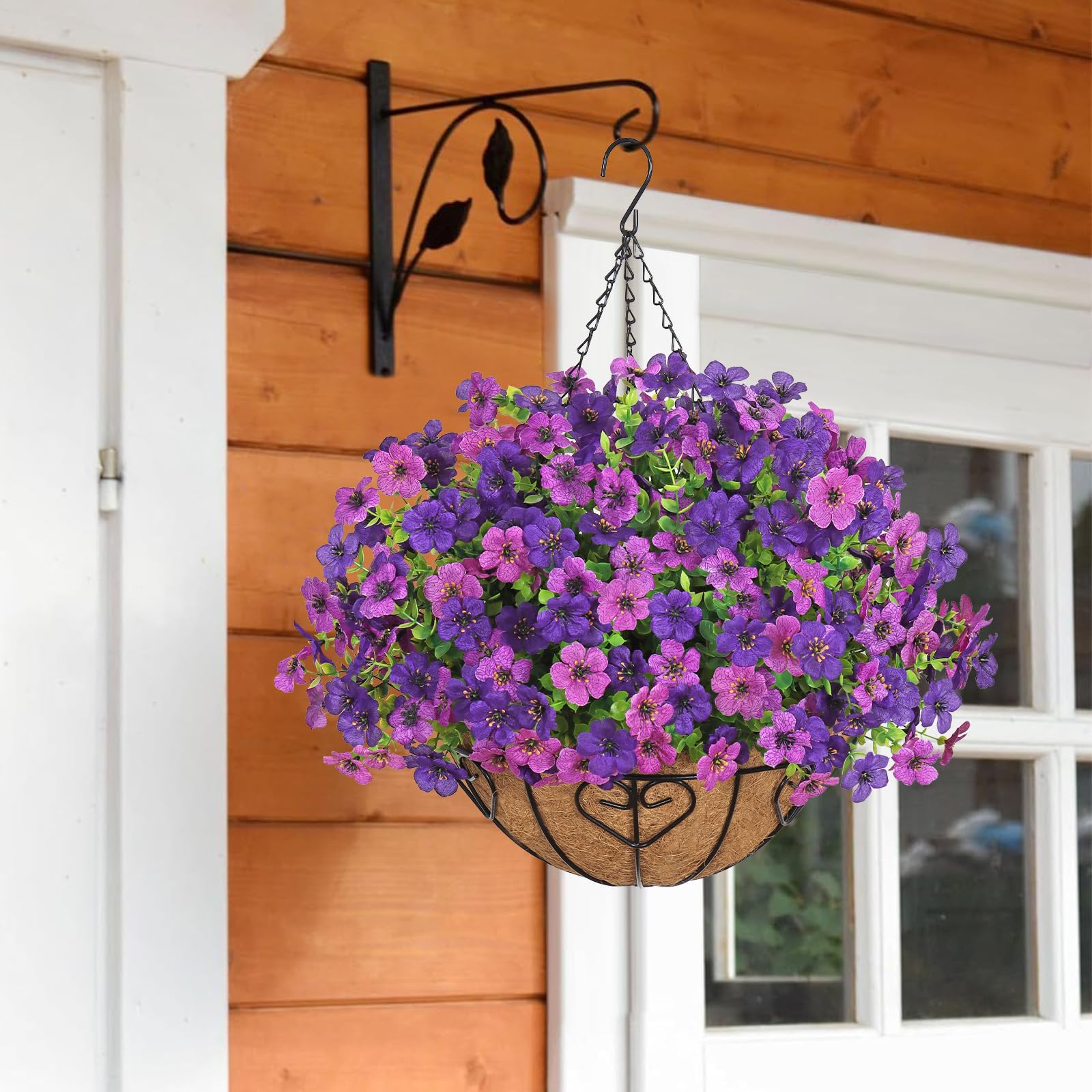 Weldomcor 2 Sets aus Seidenblumen, Blumenpflanzen, DIY, Kette, Hängekorb, Blumentopf, mehrfarbig, künstliche Blumen für Salon, Garten, Hochzeit, Terrasse, Veranda, Deck, Hof, Dekoration, 2 Farben