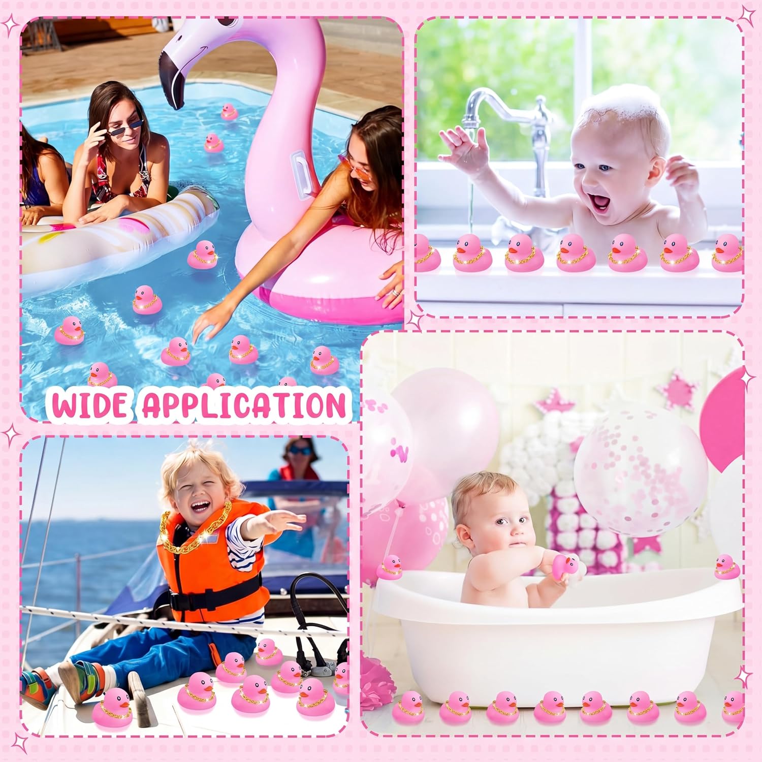 Hungdao 24 Pcs 2 Inch Mini Pink Rubber Ducks for Kids Children Party Favors Bulk Bath Ducks Summer Pool Floating Toys Birthday Gifts for Boys Girls Baby Shower Supplies image 5