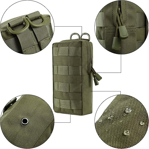Miniatura 4 de FRTKK Paquete de 2 bolsas Molle  táctica compacta resistente al agua EDC bolsa pequeña utilidad