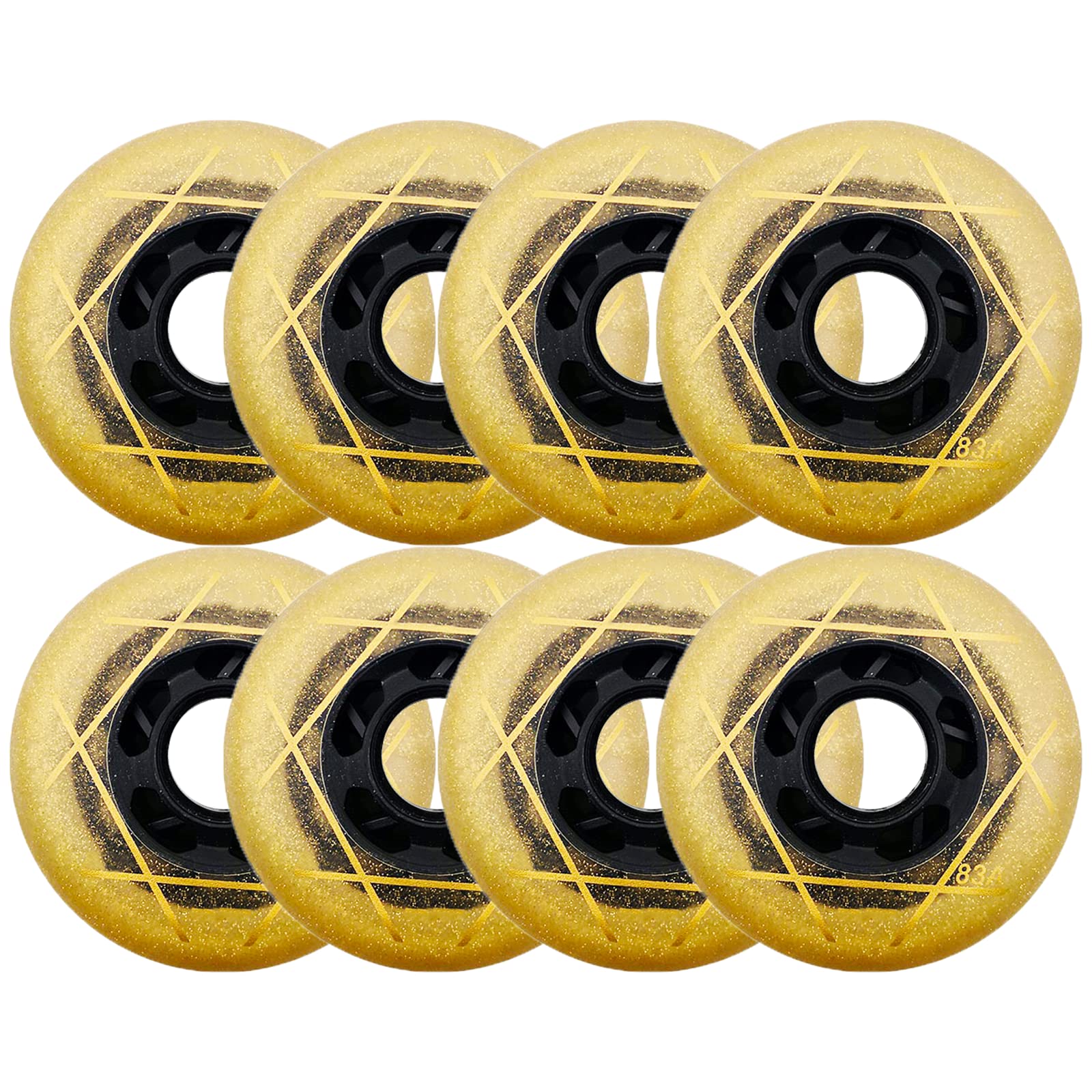 Led Light Up Roller Skate Räder, Ersatz-Skate-Rollen, Skateboard-Rollen, Inline-Skate, hochelastische PU-Rollen for Bremsrollen, 8er-Pack