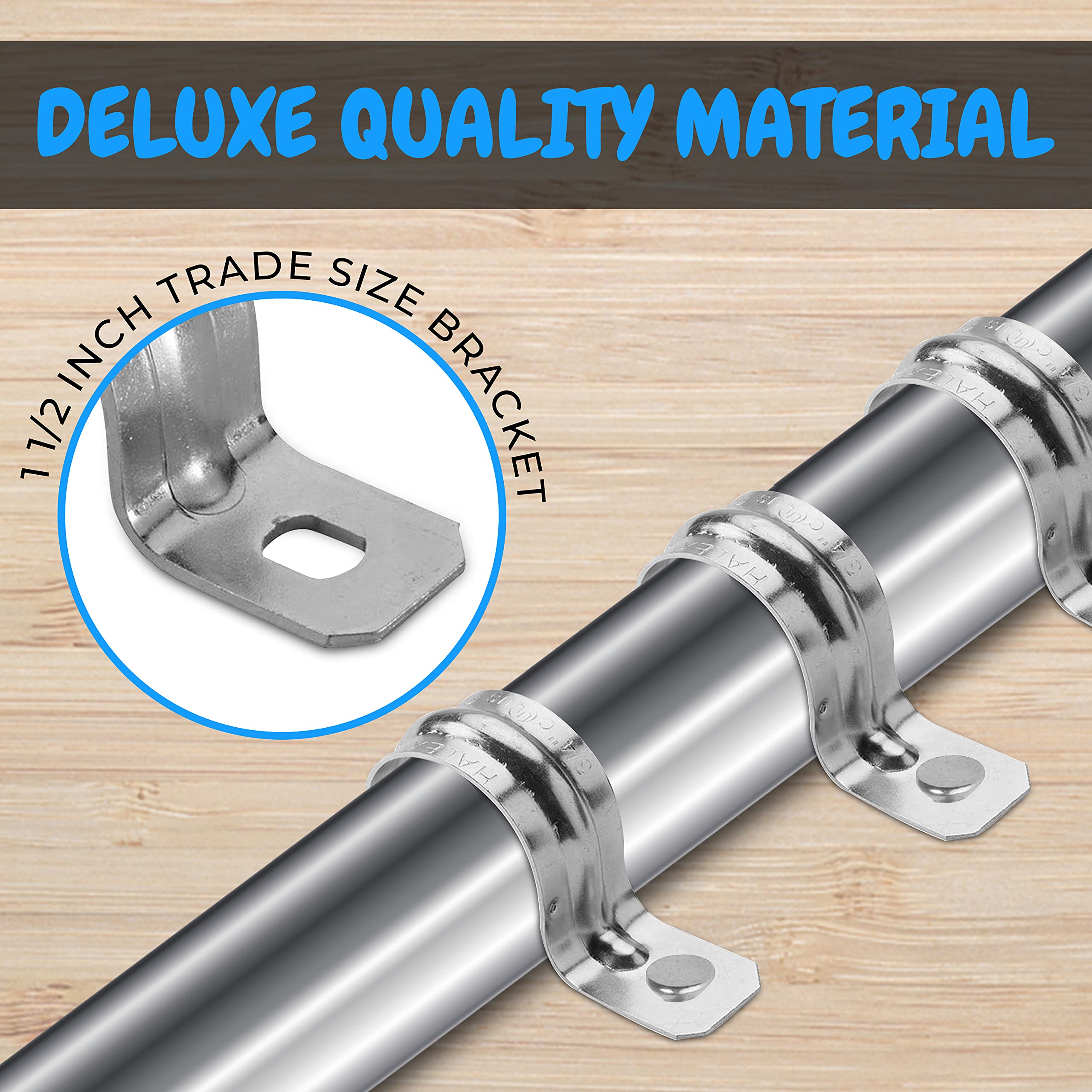 OhLectric OL-43084 Heavy Duty Rigid Pipe Strap - Sturdy One Hole Steel Straps  Highquality Zinc Plated Steel  Re Ap B093q7zb22 - View #8