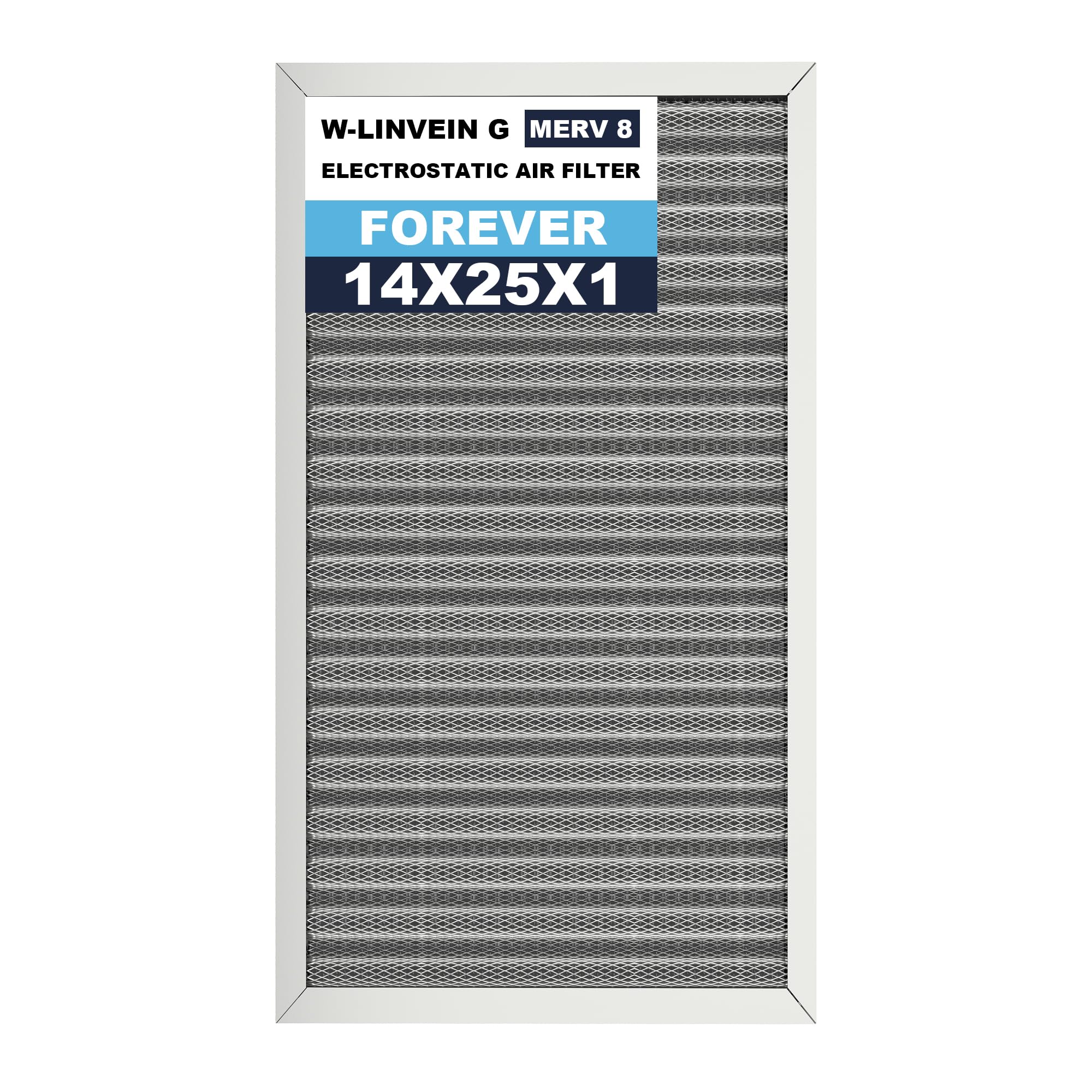 Photo 1 of 14x25x1 Reusable Air Filter, Electrostatic, Washable Lasts a Lifetime, Breathe Fresher Air in Home and Office HVAC AC Furnace Systems, Merv 8 (Actual Size: 13.5x24.5x0.82 Inch)
