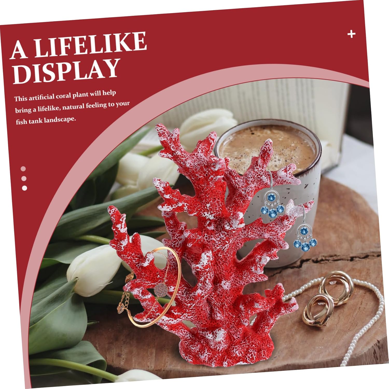 PRETYZOOM Realistic Resin Coral Jewelry Aquarium Plant Decor Fish Tank Adornment Natural Aquarium Landscape