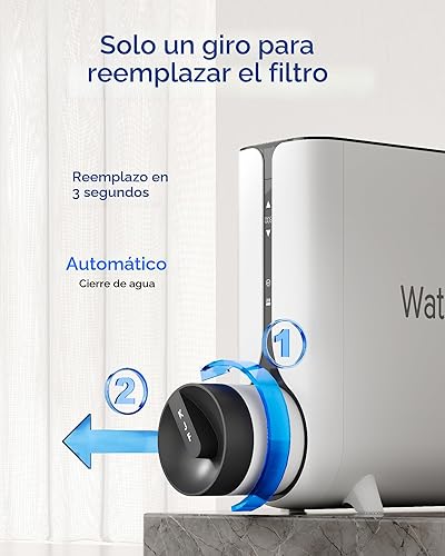 Miniatura 7 de Waterdrop Sistema de ósmosis inversa, dispensador instantáneo de agua caliente, 600 GPD, reduce PFAS, sin tanque, 21 puro para drenar, debajo del