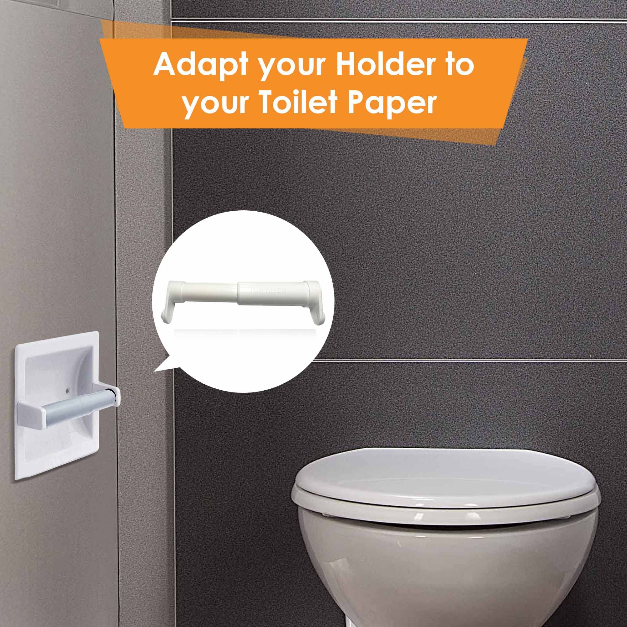Toilet Paper Holder with Extender Adaptor, Fit Double Rolls and Triple Rolls, Multipurpose Toilet Paper Holder,Black (Set of 2) — Amazon image 4