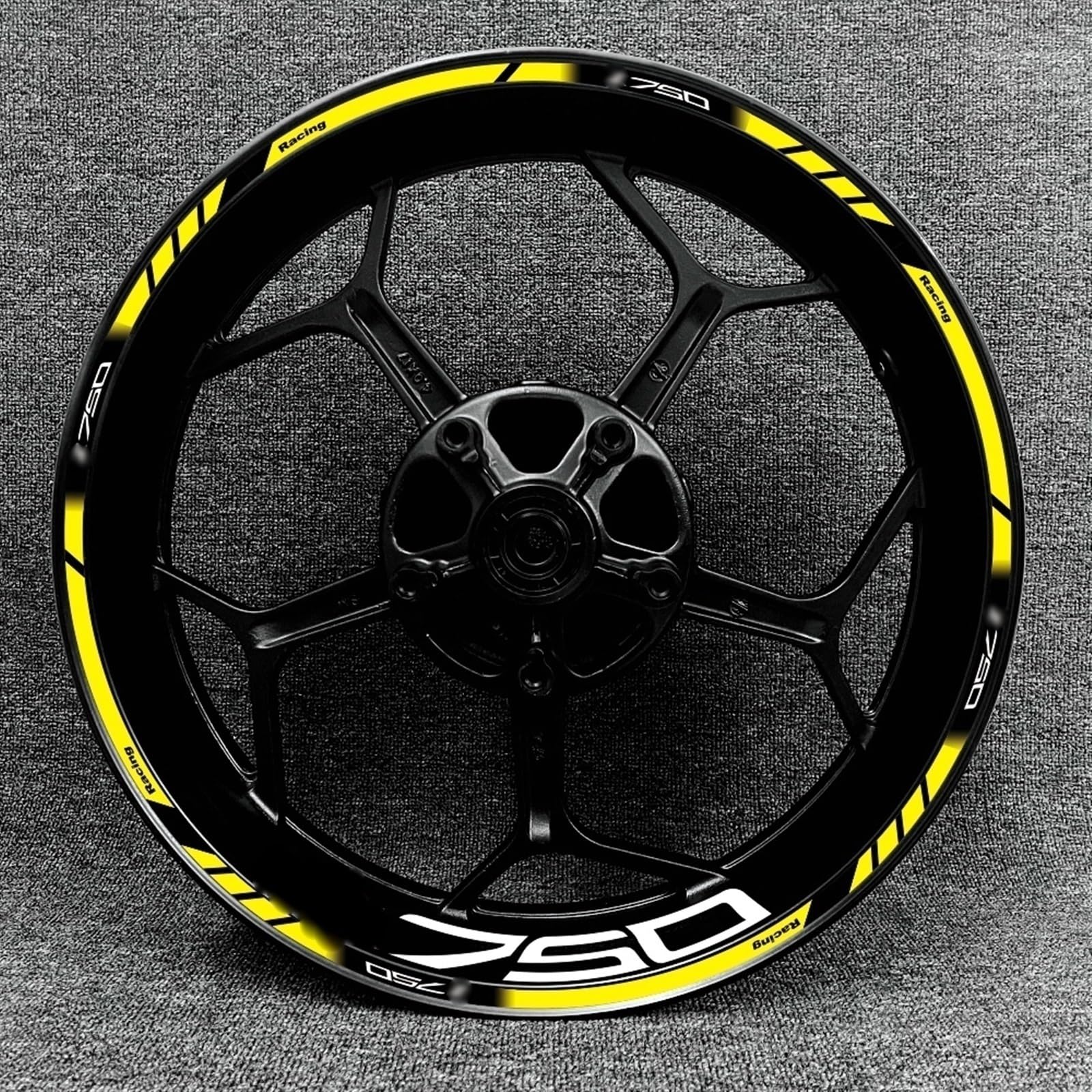 ZAPORA Trottinette Autocollant De Roue De Moto, De Pneu Et, Bandes Réfléchissantes, Kit D'autocollants pour Kawasaki Z750 Autocollant Bord(Color4)