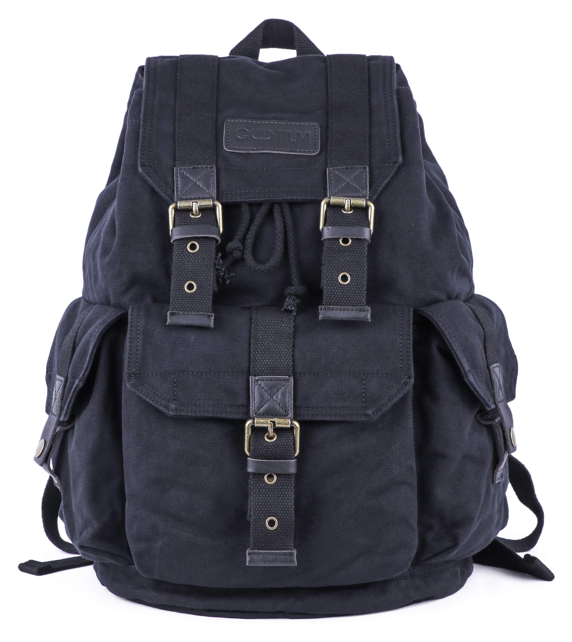 Gootium Canvas Backpack - Vintage Outdoor Rucksack Travel Day Pack