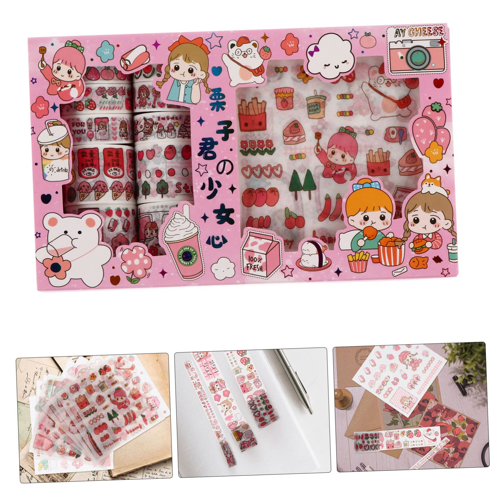 STOBOK 3sätze Teiliges Niedliche Washi Tapes Für Kreative Tagebuchgestaltung Dekorative Klebebänder Für Scrapbooking Planer -projekte Und