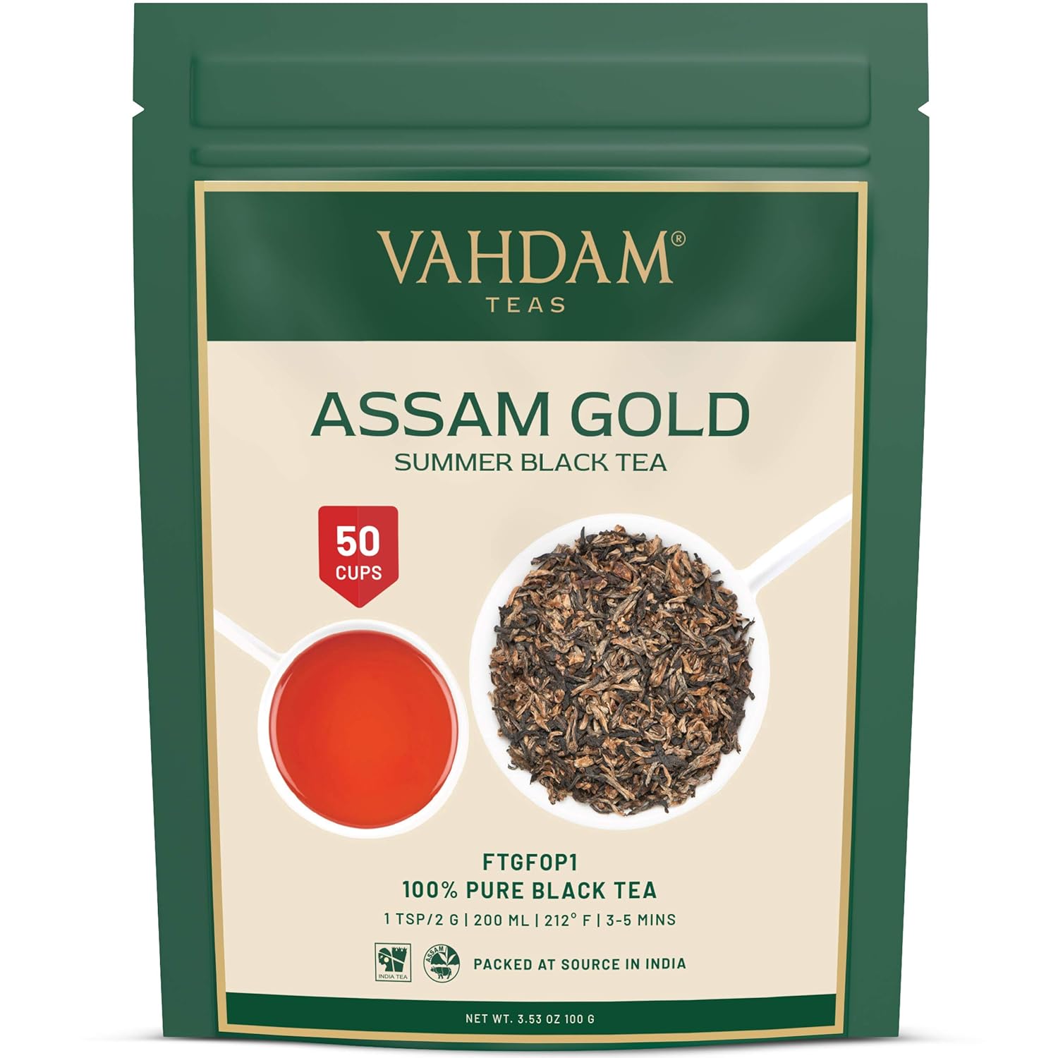 VAHDAM, Second Flush ASSAM GOLD (50 Cups) RICH & MALTY