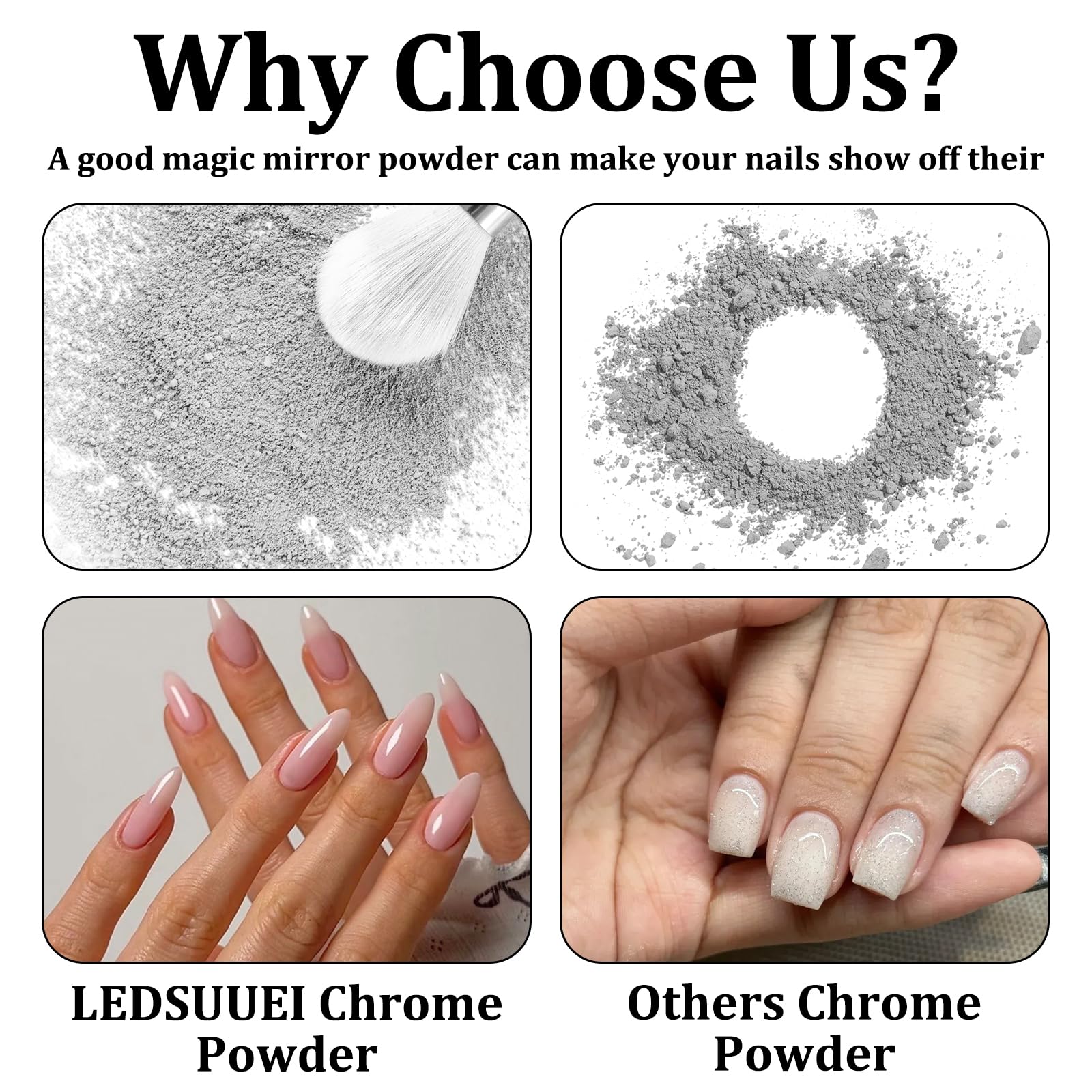 Nail Chrome Powders 6 Colors Gold Chrome Nail Powder,Chrome Powder for Nails,Pearl Chrome Nail Powder,Shiny Mirror Effect,Suitable for Nail Design,Diy Nails,Nail Painting and Carving - Image 3