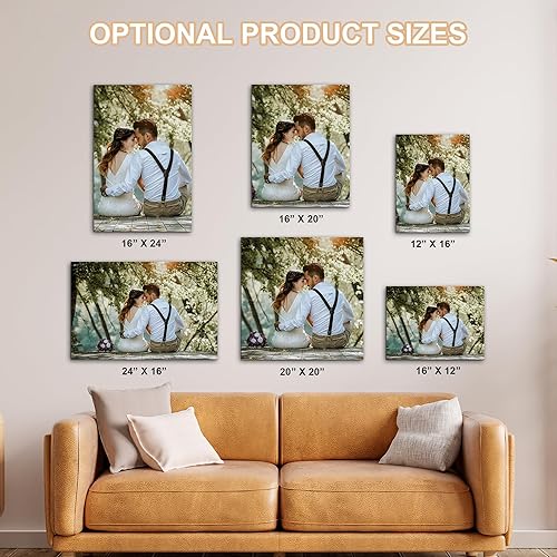 Miniatura 5 de WEGA Impresiones en lienzo personalizadas con tus fotos (enmarcada de 8 x 10 pulgadas), carga tu imagenfoto, regalos de fotos personalizados en