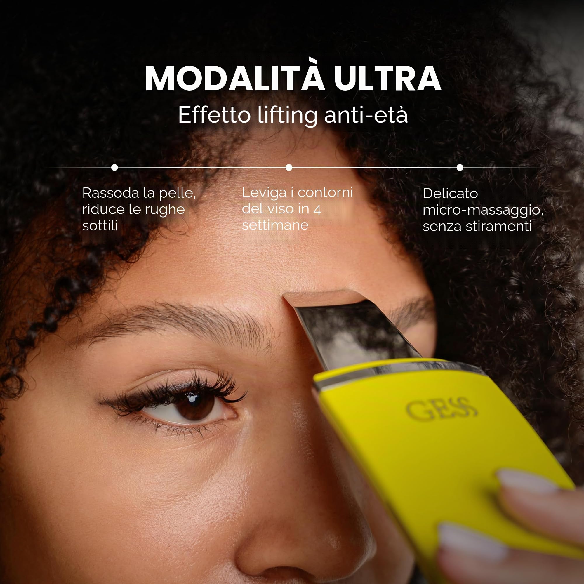 GESS Exotic Pulizia Viso Ultrasuoni Originale, 5 modalità, Ultrasonic Skin Scrubber - Dispositivo Professionale per Pulizia Viso a Ultrasuoni, Sonic Spatola Punti Neri
