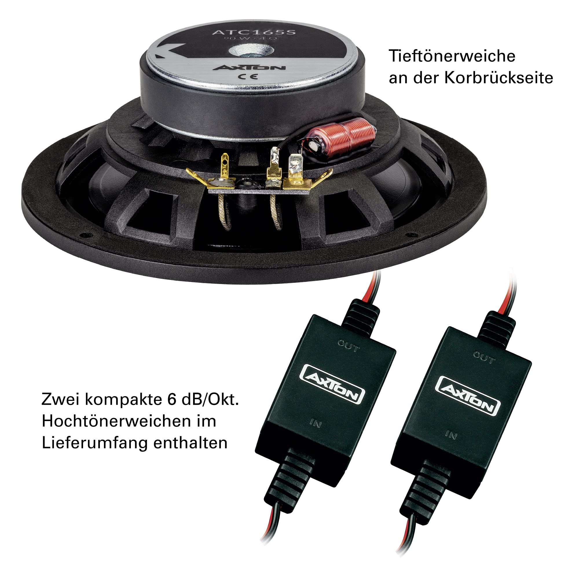 AXTON ATC165S – 16,5 cm 2-Wege Komponentensystem, 90 W Auto Lautsprecher