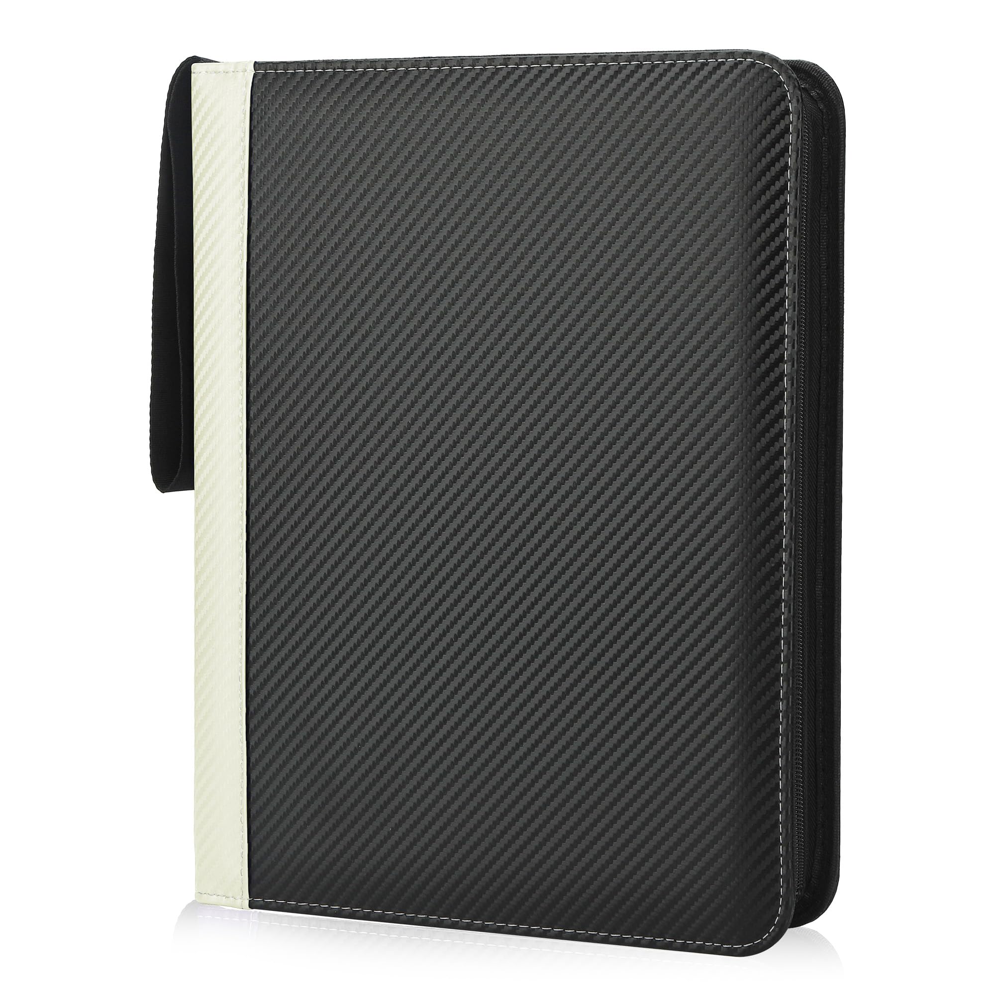 9 Pockets Trading Card Binder with Sleeves Card Organizer, 900 Double Sided Pocket PU Card Collection Binder, Baseball Binder,for Sports Card, MTG, TCG Yugioh Card (White)