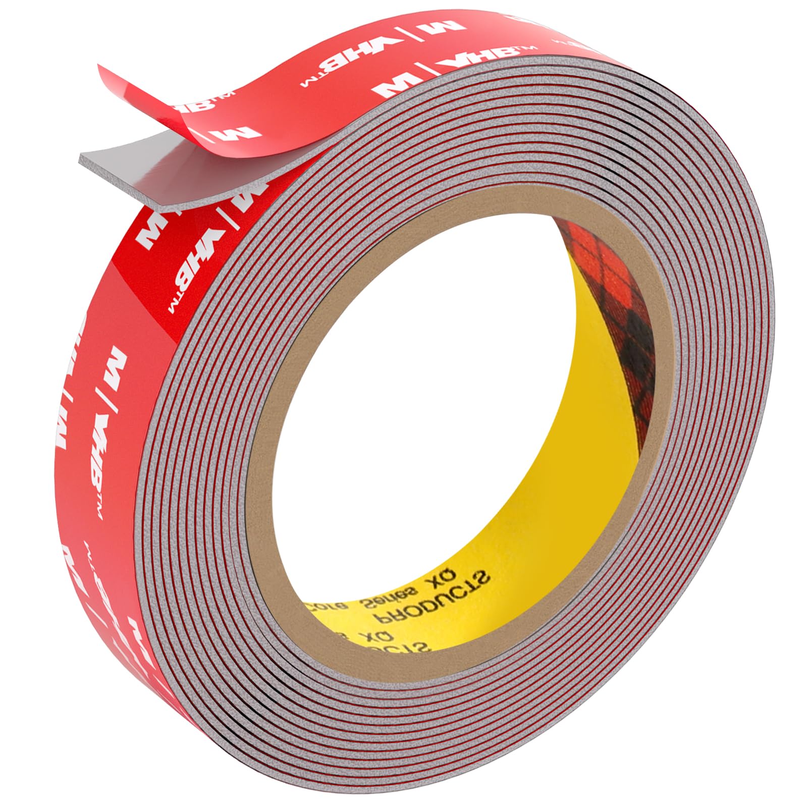 Doppelseitiges Klebeband Extra Stark, Schaumstoffband Klebeband, Montageklebeband Wasserfest und Hochtemperaturbeständig für Auto, LED-Lichtband, Heim - und Bürodekoration, Grau (15.4FT×0.78IN)