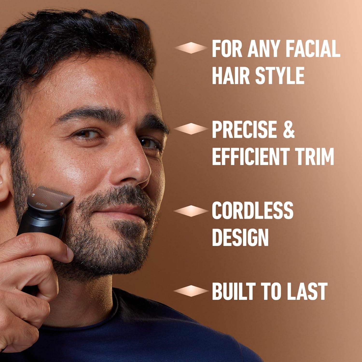 Man using King C. Gillette Beard Trimmer PRO on his beard