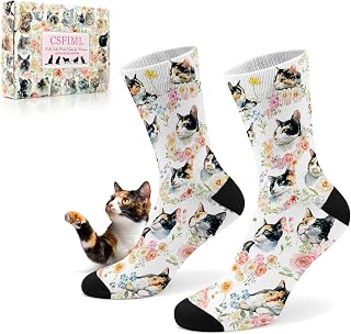 Cat Print Socks for Women, Gifts for Cats Lover, Cute Socks for Cat Mom