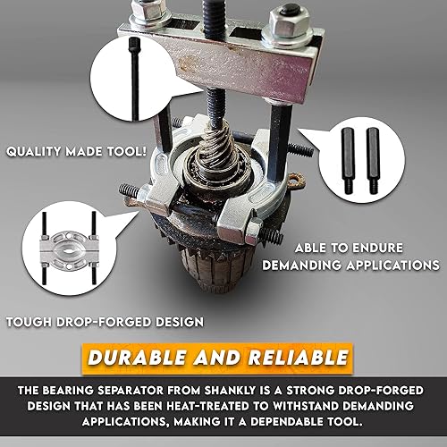 Miniatura 3 de Shankly Separador de rodamientos (Mini) o extractor de engranajes, kit de extractor de rodamientos de 9 piezas, incluye yugo, extensiones, extractor