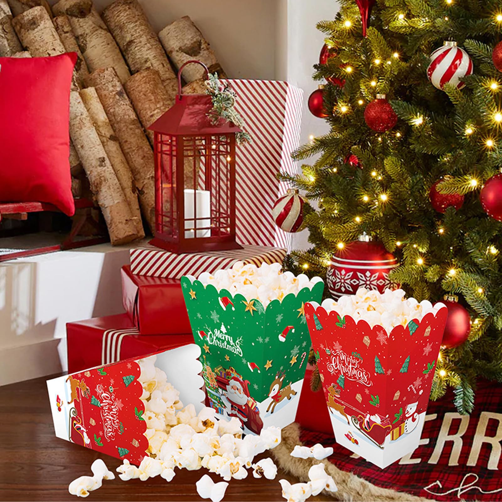 Scatole Popcorn Floreali LaVenty - Set 12 Pezzi Per Tea Party E Feste