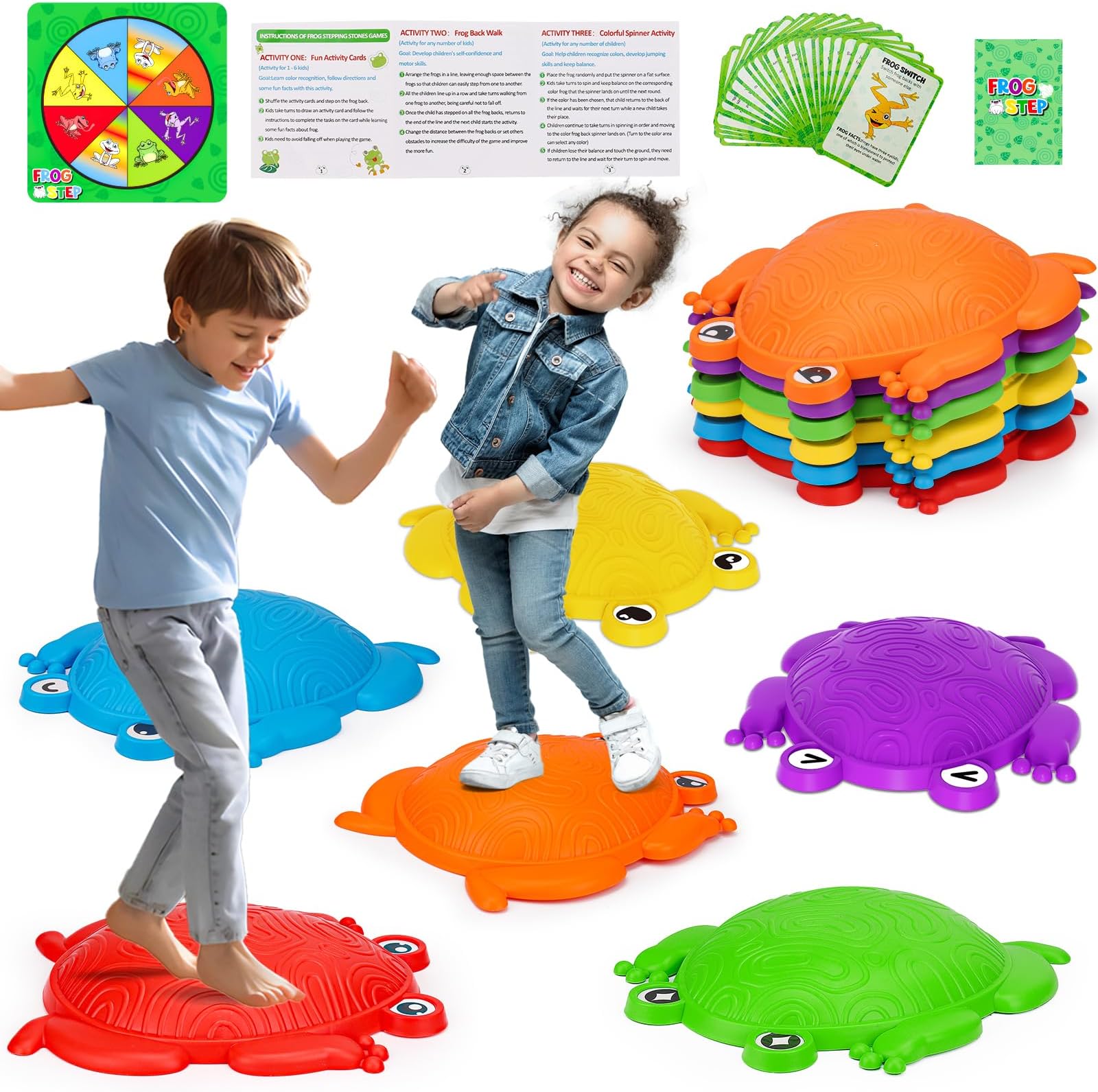 Sensory Balance Stepping Stones Kids, Indoor Outdoor Sensory Garden Toys for Toddlers Age 3-5, Toddler Balance Board for Obstacle Courses Kids Autism Play Equipment Sensory Toys Gifts for Boys Girls