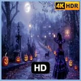 ヴィンテージハロウィーンデコレーション - 不気味でノスタルジックなアニメーションシーン