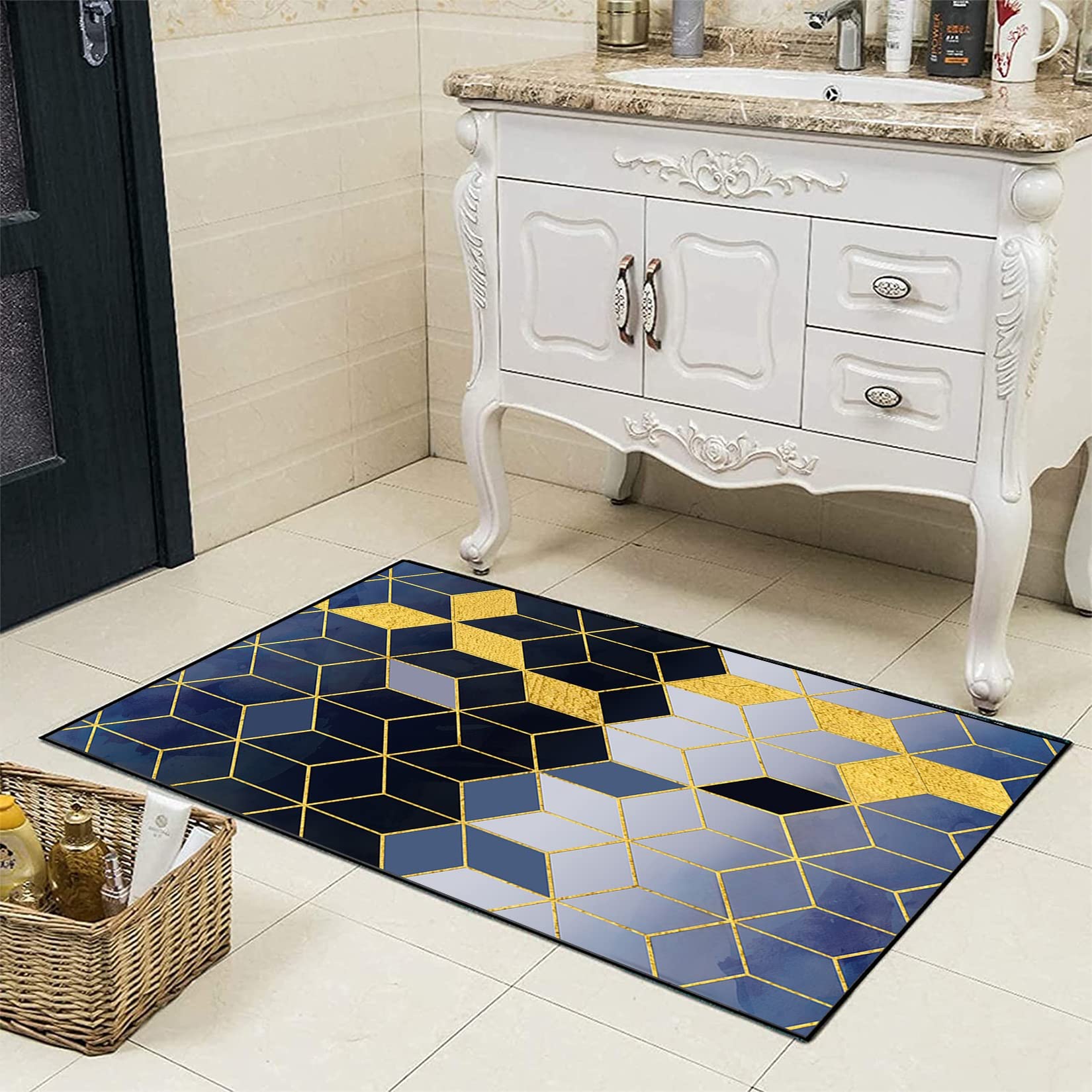 Generisch Fußmatte, Schmutzfangmatte, 90 x 130 cm, Viele Größen, rutschfest, individuelle Länge, moderner Wohnzimmerteppich für Schlafzimmer, Wohnzimmer-Fußmatten, D