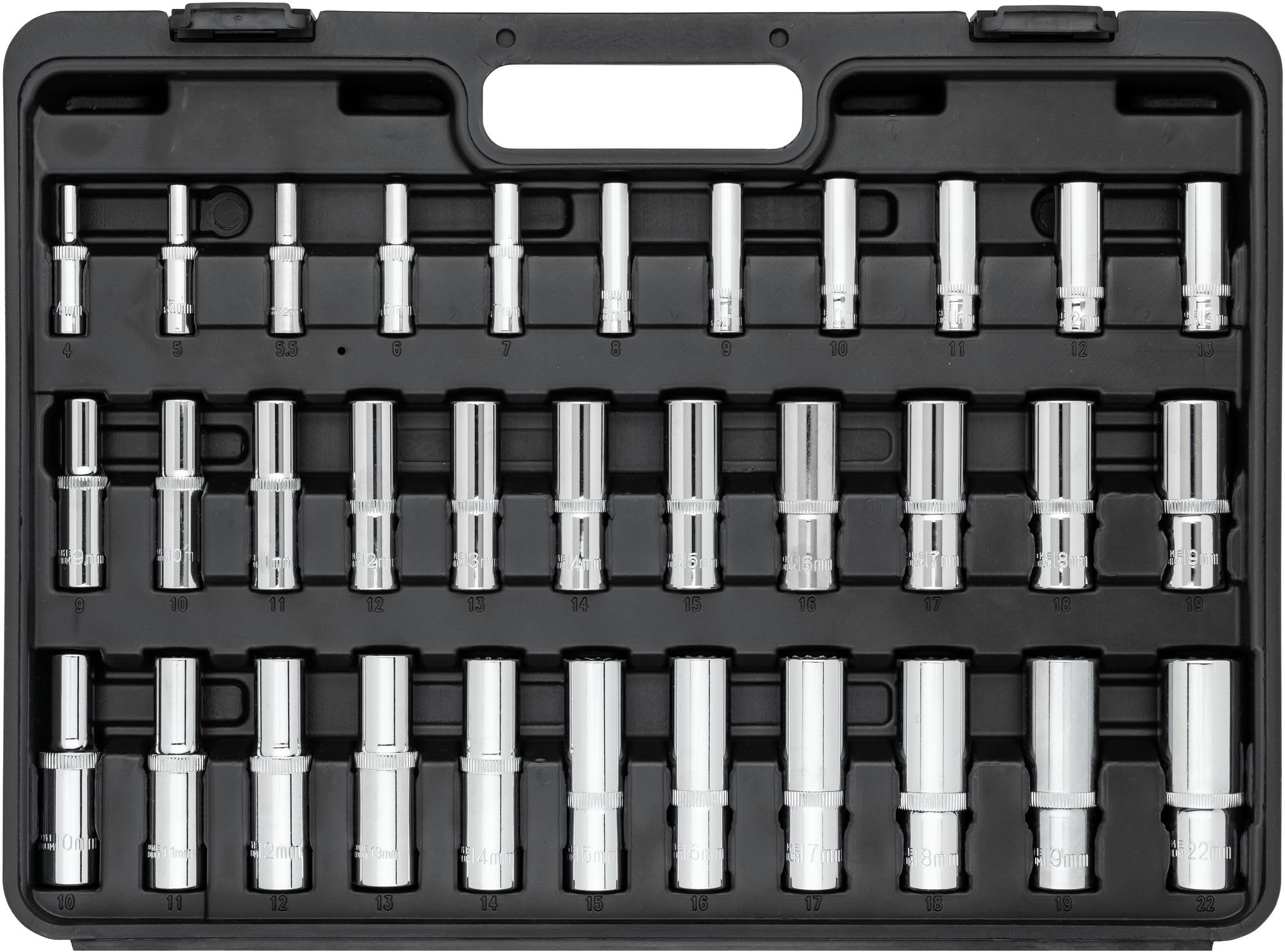 HAZET ViGOR Set di chiavi a bussola V5461, 133 utensili, 1/4 di pollice, 3/8 di pollice, 1/2 di pollice a guida quadrata e set di punte, in robusta valigetta per utensili, varie misure