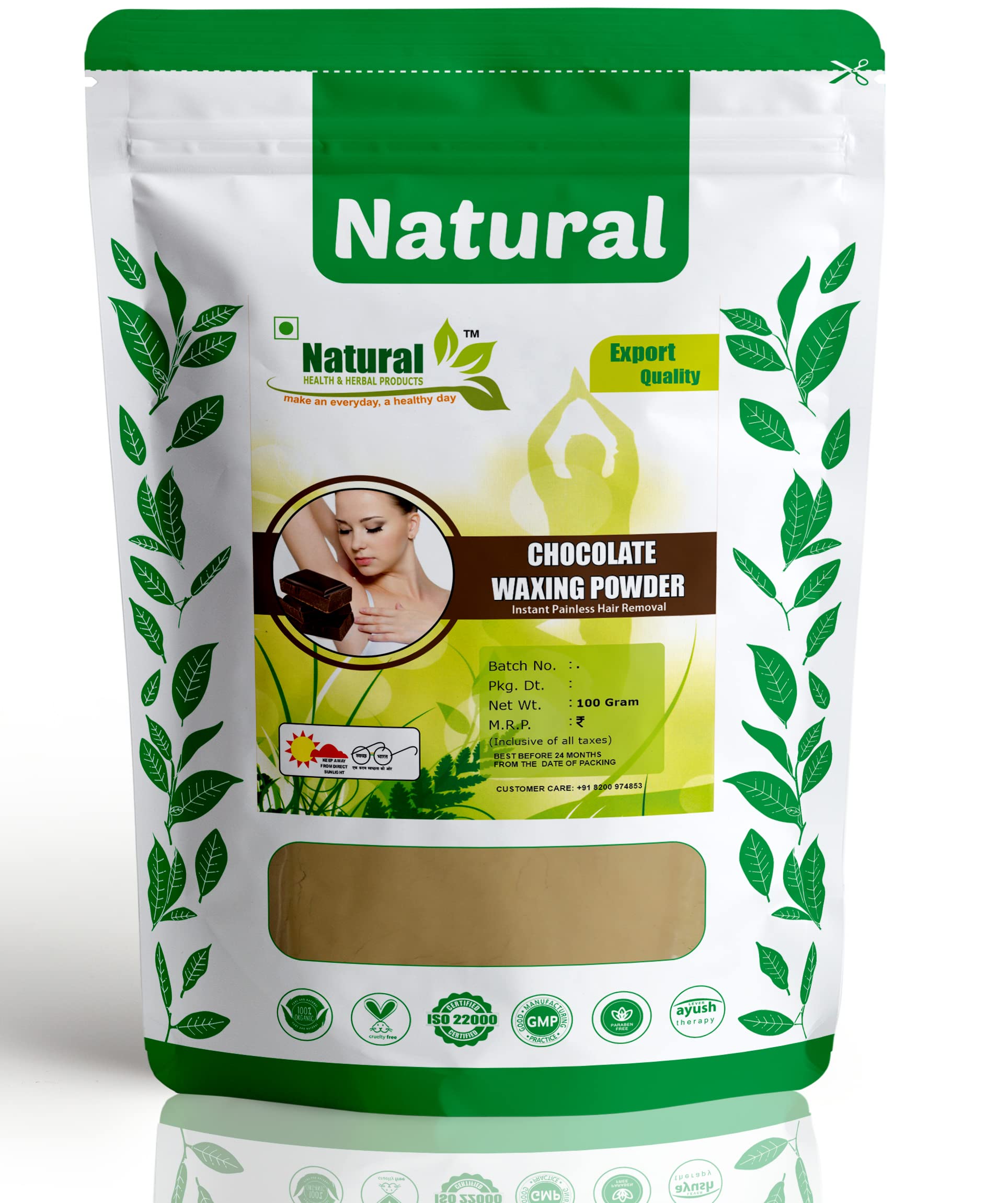 Natural Health and Herbal Products Chocolate Flavour Waxing Powder Instant Hair Remover For All Types Of Hair & Skin, Hands, Legs, Underarms, Bikini (Private Part) Area (100 G), Women (B08TKBKPRC) Amazon Price History, Amazon Price Tracker