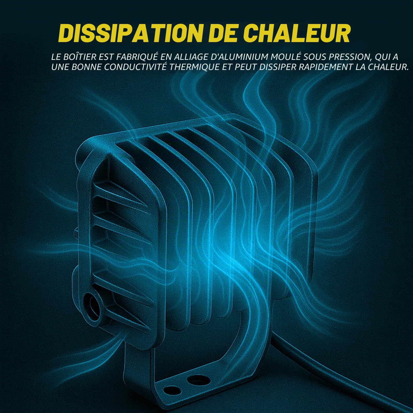 Willpower 2P Phare LED 4 Pouces 60W stroboscopique | 12V Spot cube, compatible bateau tracteur 4x4 SUV