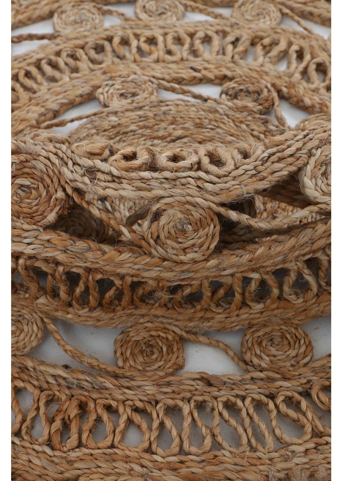 Tappeto Rotondo di Iuta Cate colore Naturale Ø 60 cm | Tappeto in iuta naturale per camera da letto e soggiorno