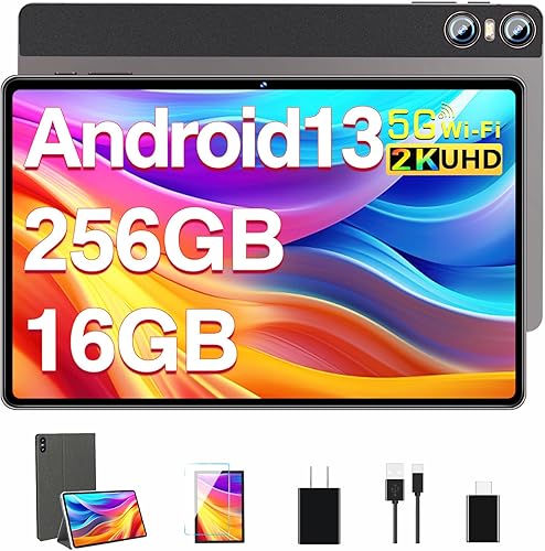 Miniatura 1 de SEBBE Tablet 11 pulgadas Android 13 Pantalla 2K Tablet Octa-Core 2.0 GHz, 16GB RAM+256GB ROM+TF 1TB 2000 * 1200 Pixel8MP+20MP+2MP Macro10000 mAh5G