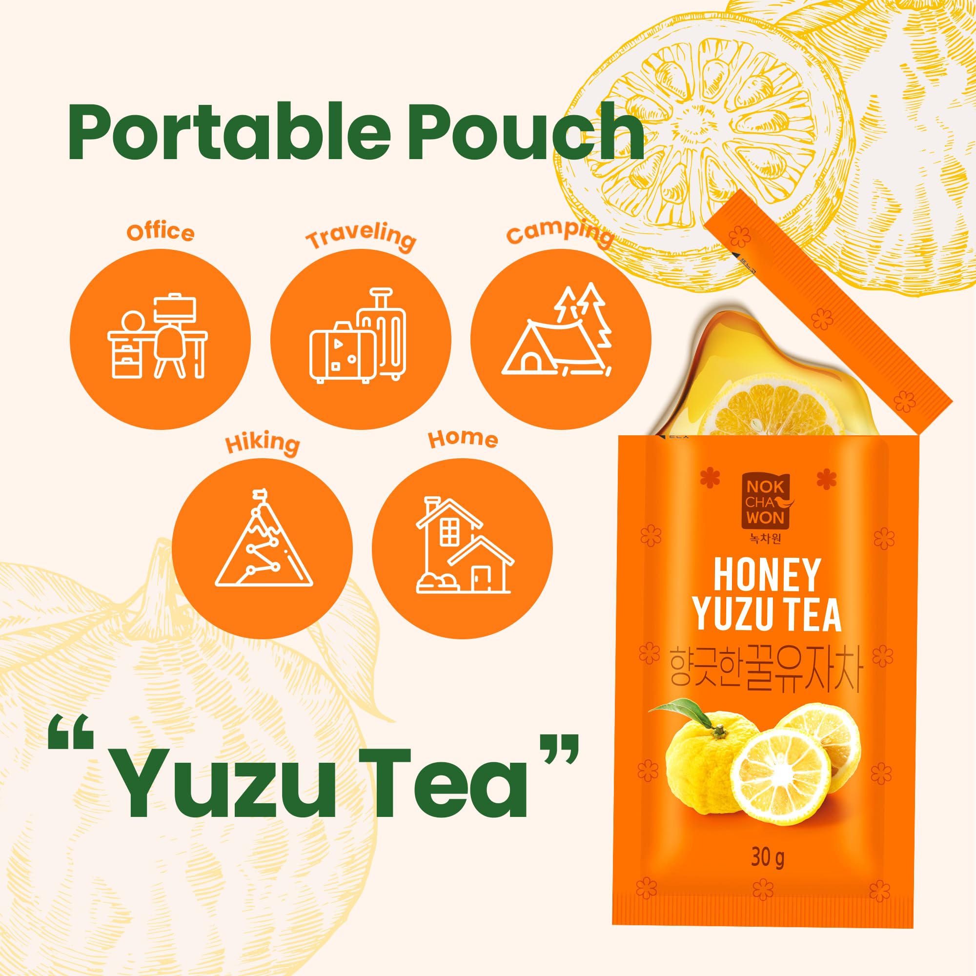 True Honey Tea Ginger Lemon Zest Nokchawon Honey Citron Tea - 25