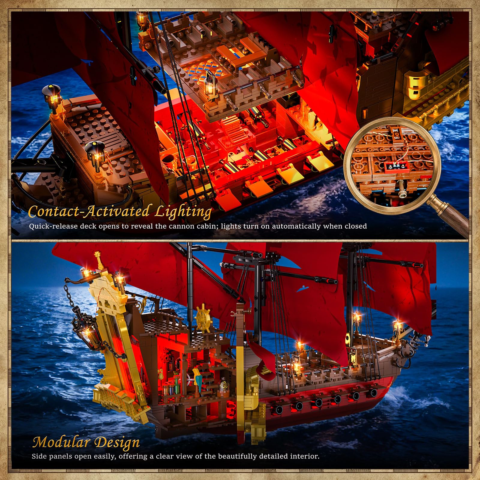 JMBricklayer Kit di costruzione di nave pirata per adulti 40003