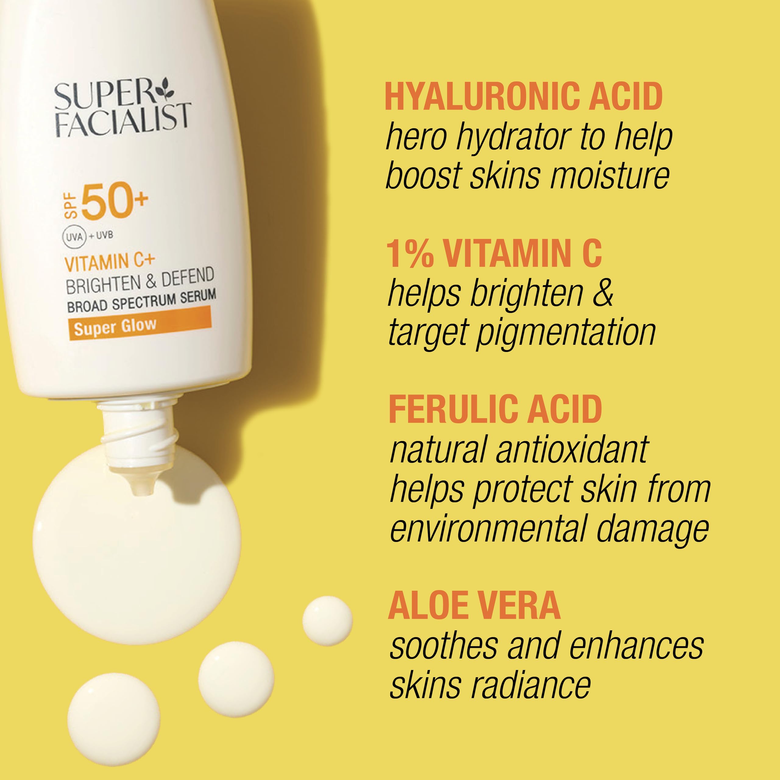 Super Facialist Vitamin C+ Brighten & Defend Serum, SPF 50+ Broad Spectrum Protection - Image 3